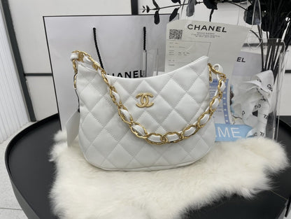 ChanelHobo Handbag White For Women, Women&#8217;s Bags 9.4in/24cm