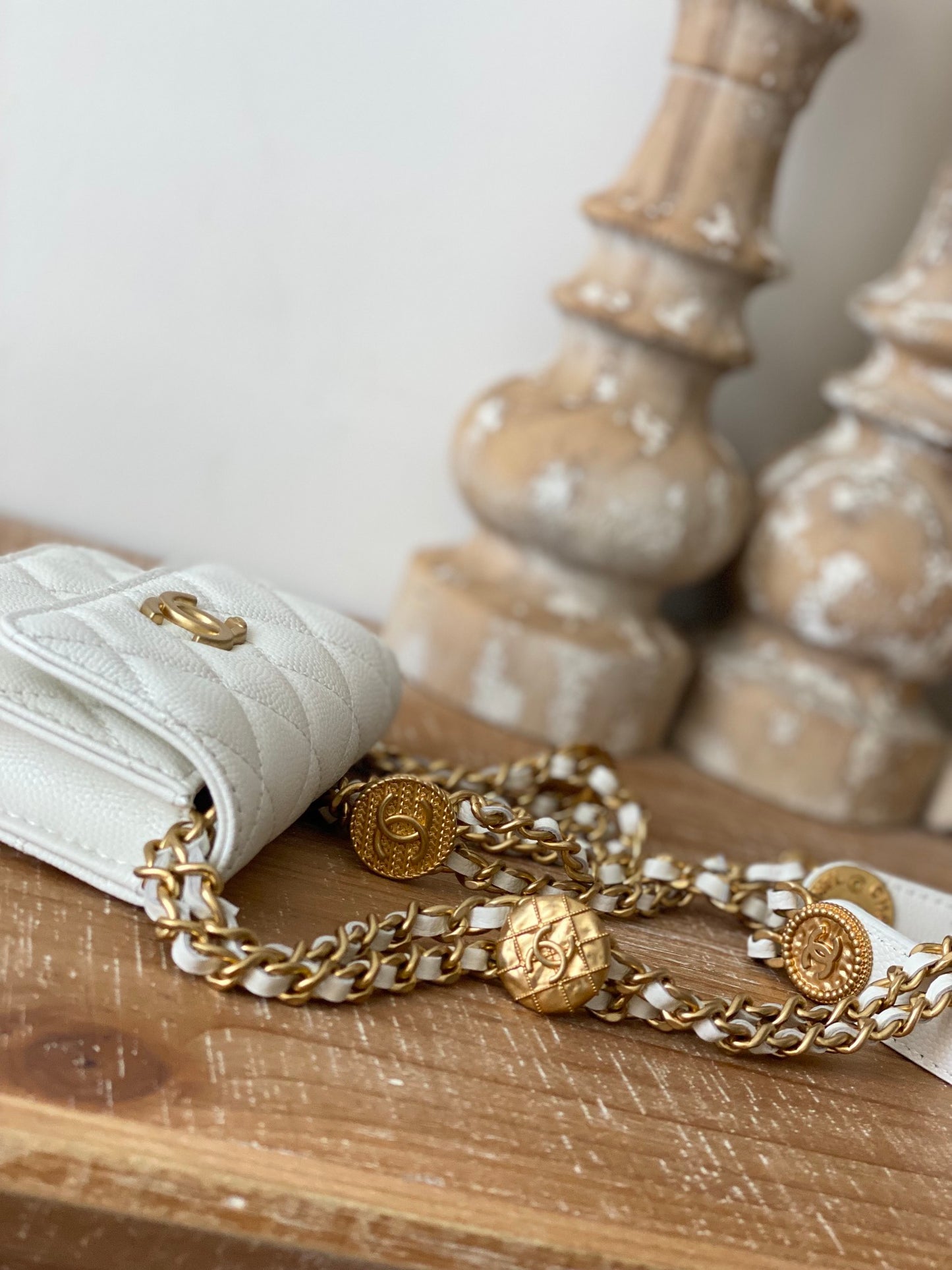 Chanel Clutch With Chain White For Women, Women&#8217;s Bags 4.8in/12.3cm