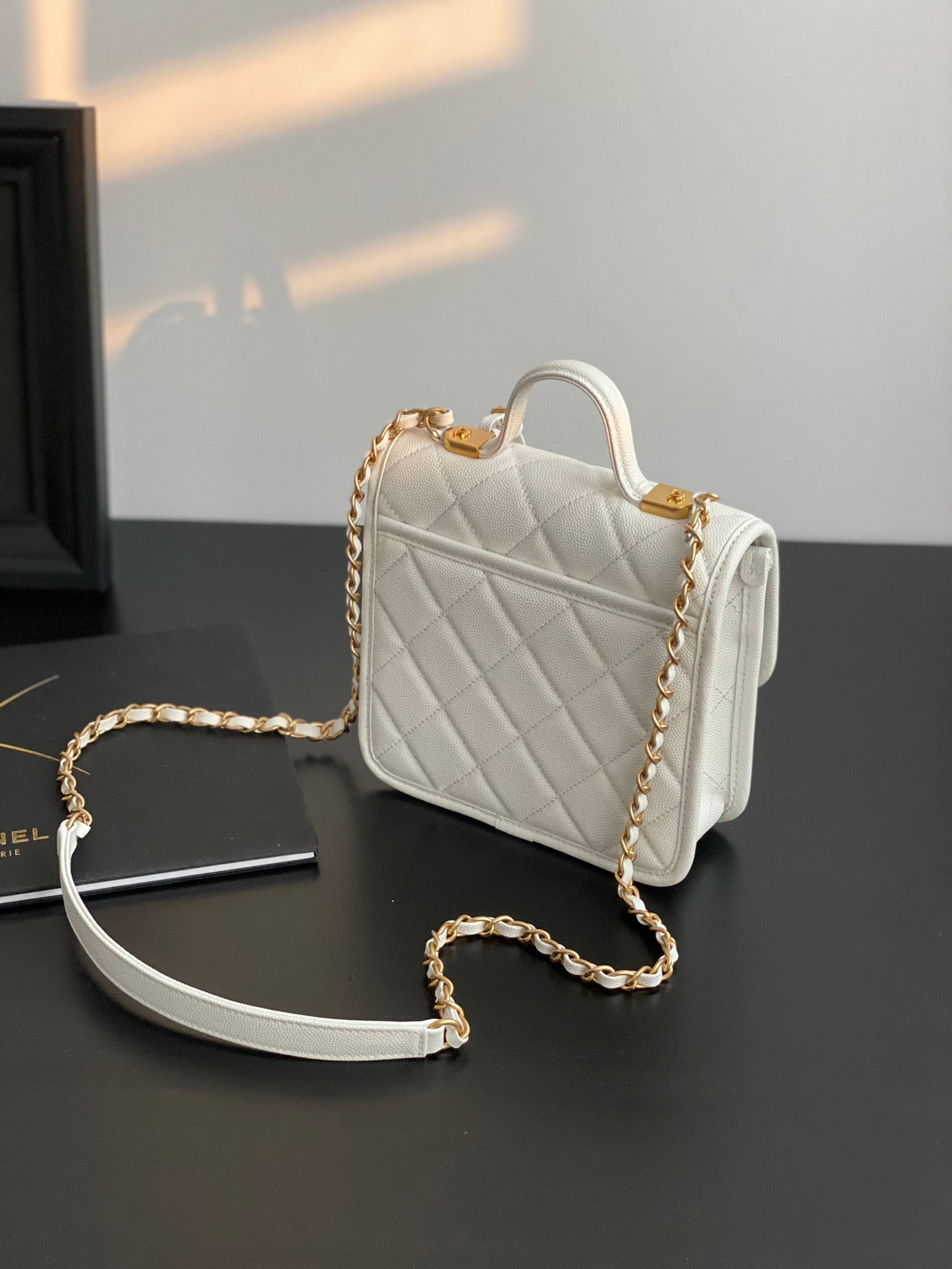 ChanelSmall Flap Bag With Top Handle White For Women, Women&#8217;s Bags 8.1in/20.5cm