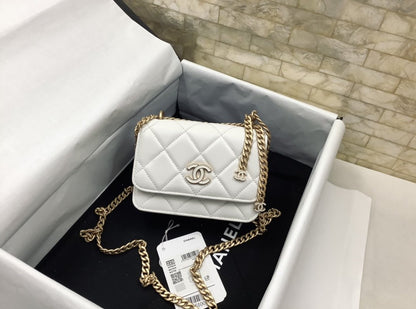 ChanelSpring And Summer 22C White For Women, Women&#8217;s Bags 6.1in/15.5cm