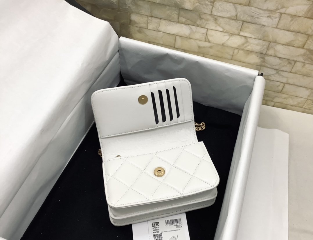 ChanelSpring And Summer 22C White For Women, Women&#8217;s Bags 6.1in/15.5cm