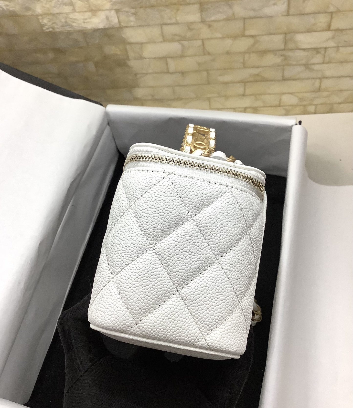 ChanelSmall Vanity Case White For Women, Women&#8217;s Bags 5.9in/15cm