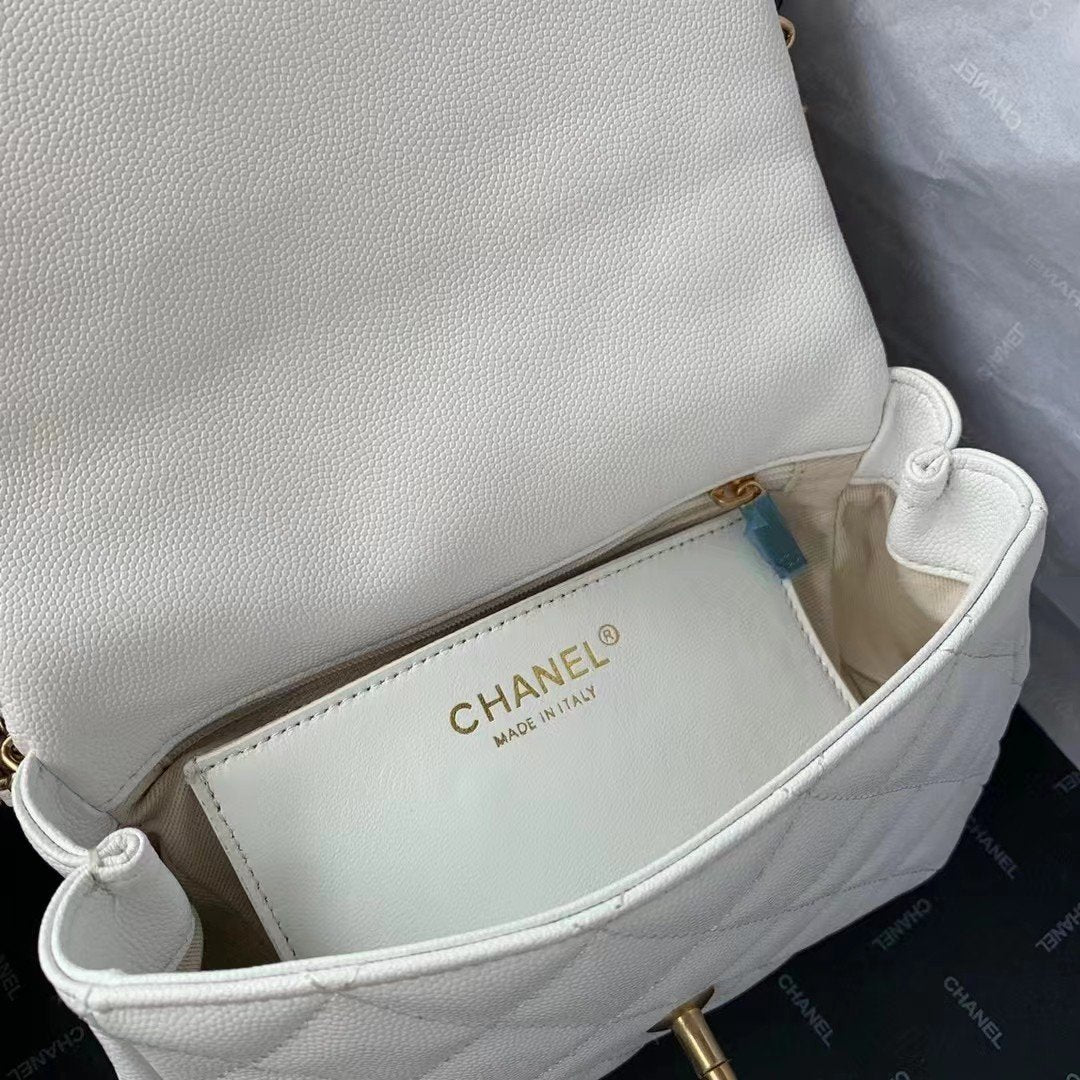 ChanelFlapbag With Chain White For Women, Women&#8217;s Bags 8.3in/21cm