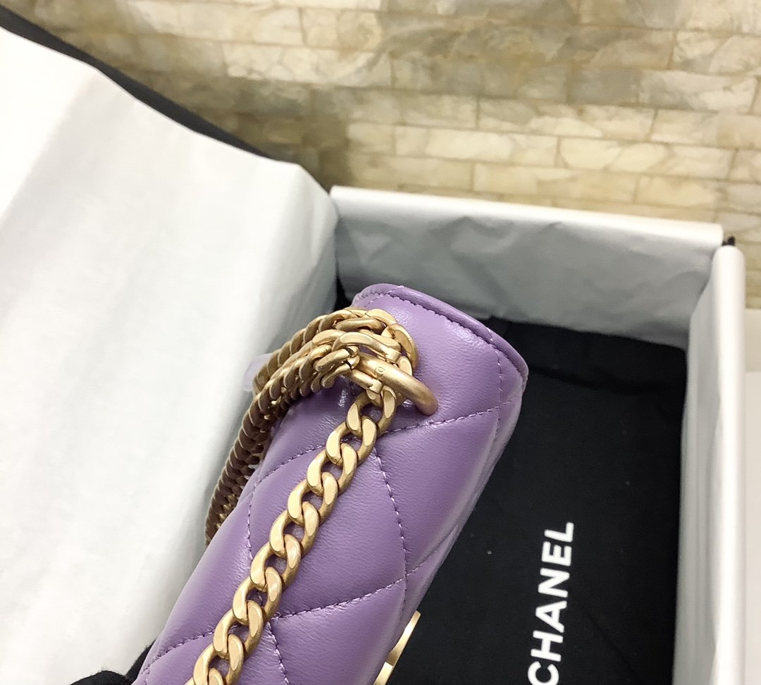 ChanelSpring And Summer 22C Violet For Women, Women&#8217;s Bags 6.1in/15.5cm