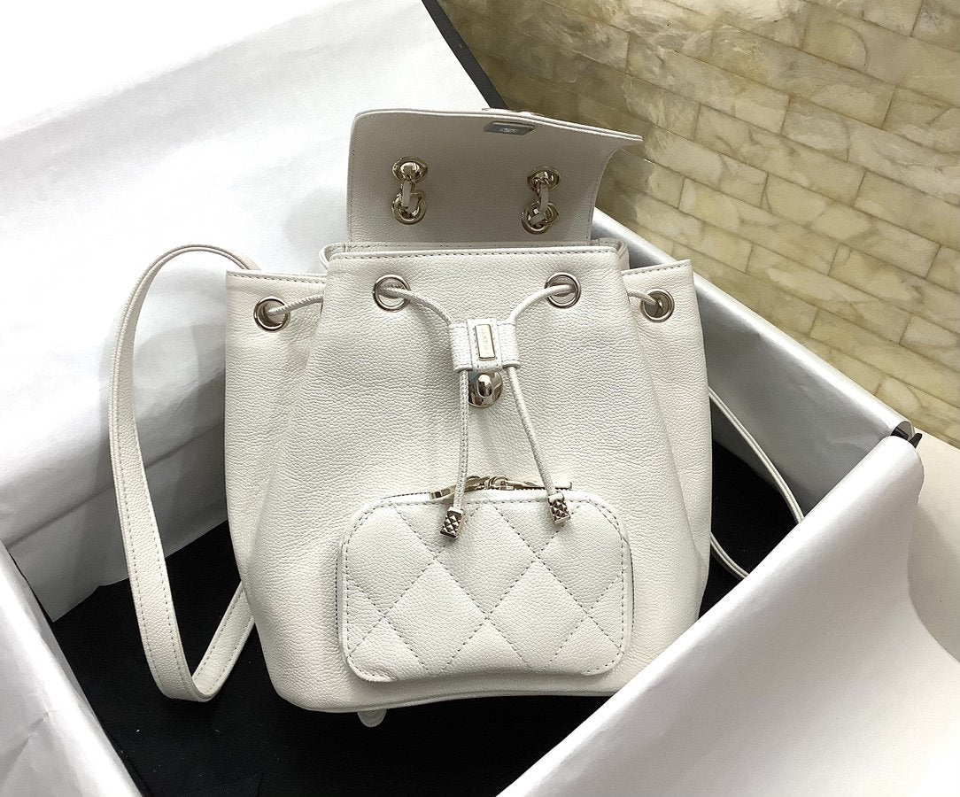 ChanelSmall Affinity Backpack White For Women, Women&#8217;s Bags 9.8in/25cm