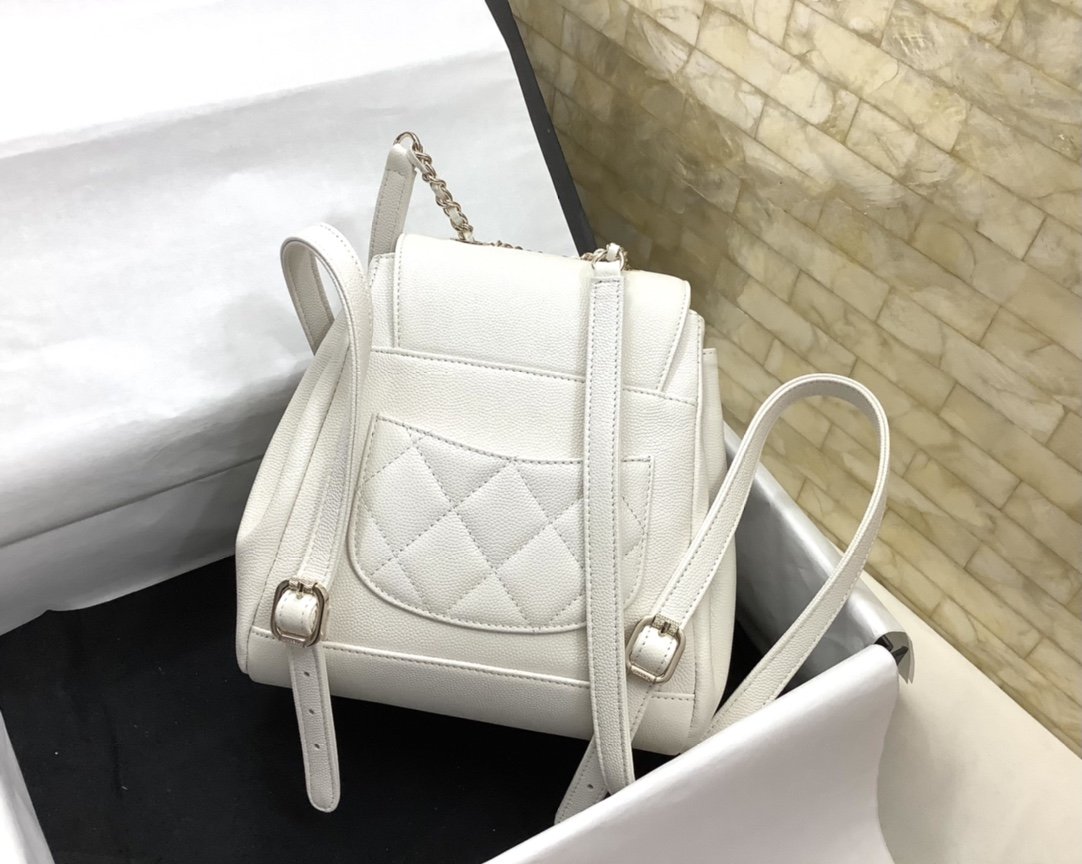 ChanelSmall Affinity Backpack White For Women, Women&#8217;s Bags 9.8in/25cm