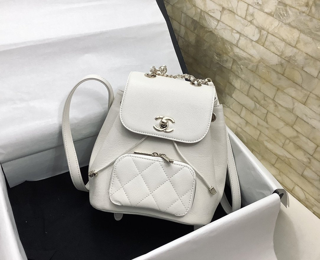 ChanelSmall Affinity Backpack White For Women, Women&#8217;s Bags 9.8in/25cm