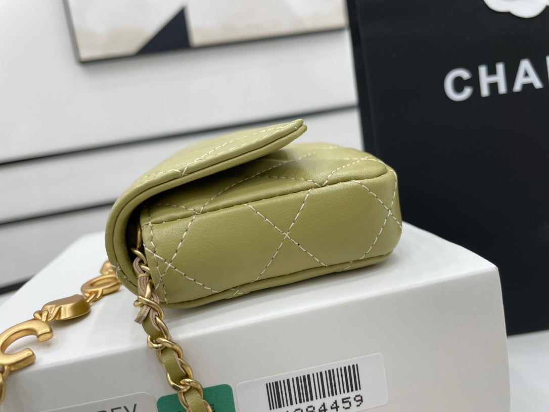 ChanelMini Flap Bag Green For Women, Women&#8217;s Bags 7.5in/19cm