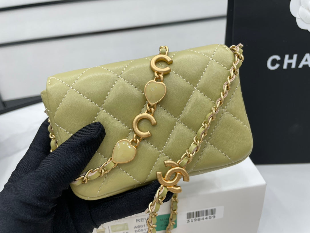 ChanelMini Flap Bag Green For Women, Women&#8217;s Bags 7.5in/19cm