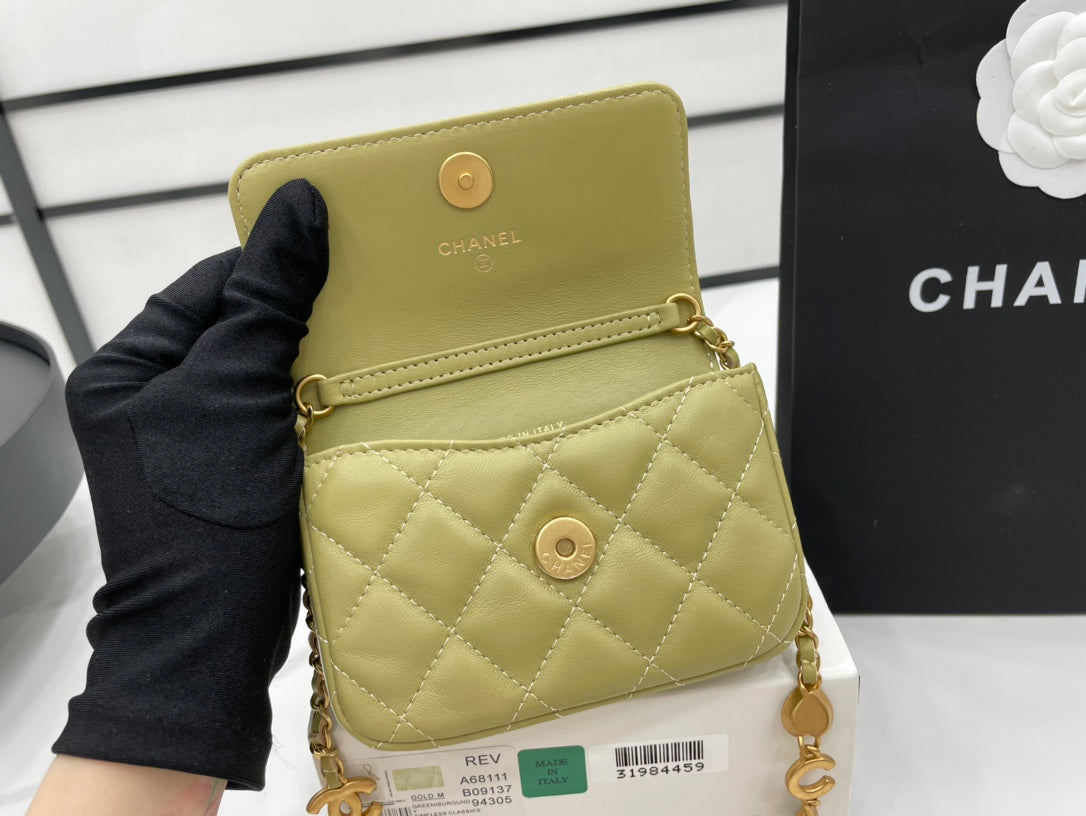 ChanelMini Flap Bag Green For Women, Women&#8217;s Bags 7.5in/19cm