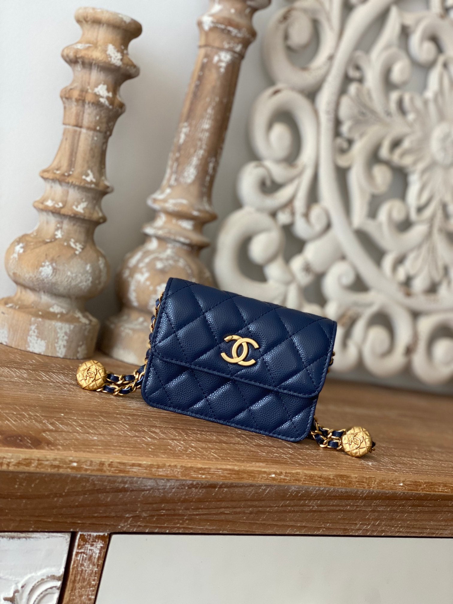 Chanel Clutch With Chain Blue For Women, Women&#8217;s Bags 4.8in/12.3cm