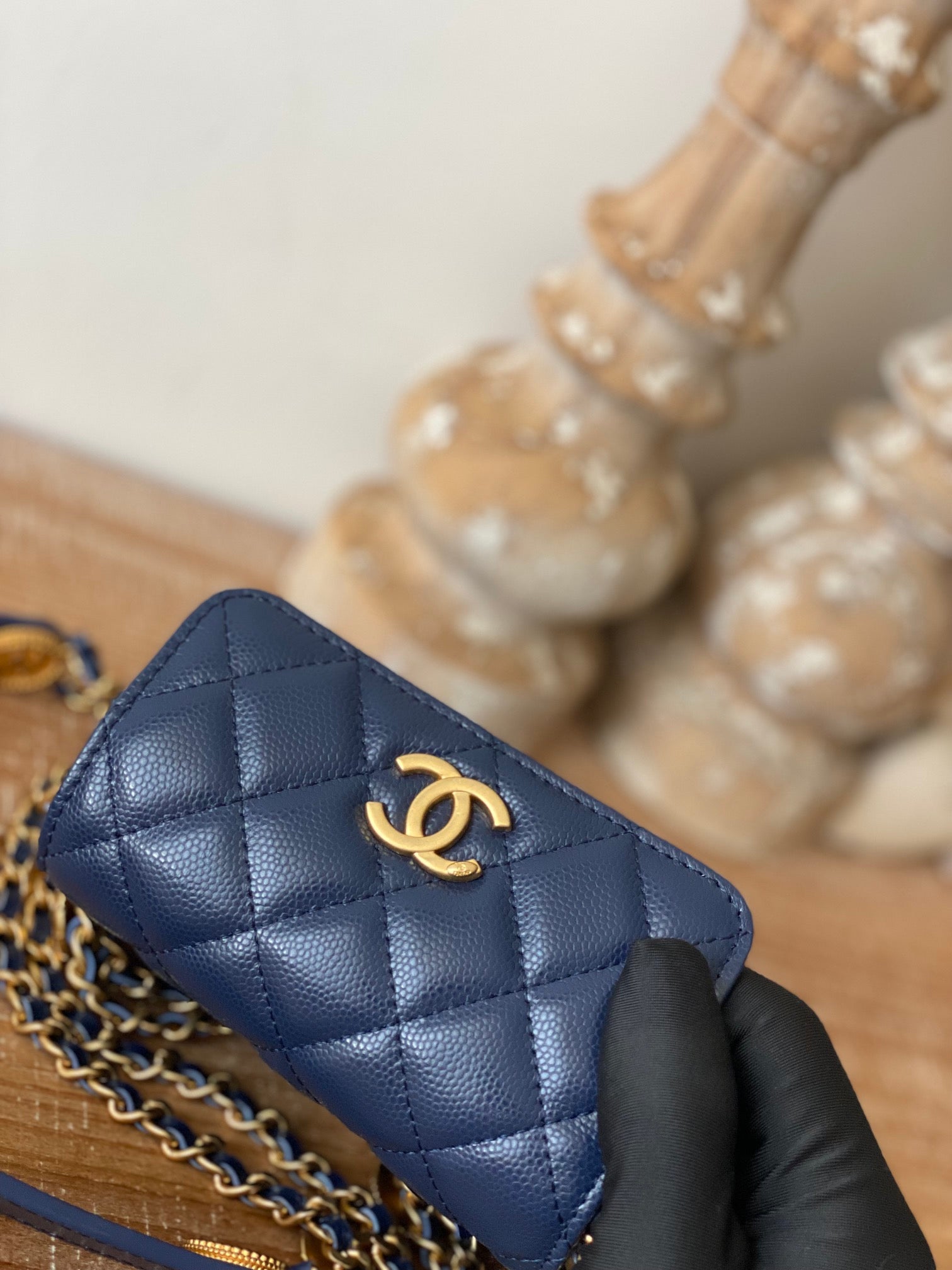 Chanel Clutch With Chain Blue For Women, Women&#8217;s Bags 4.8in/12.3cm