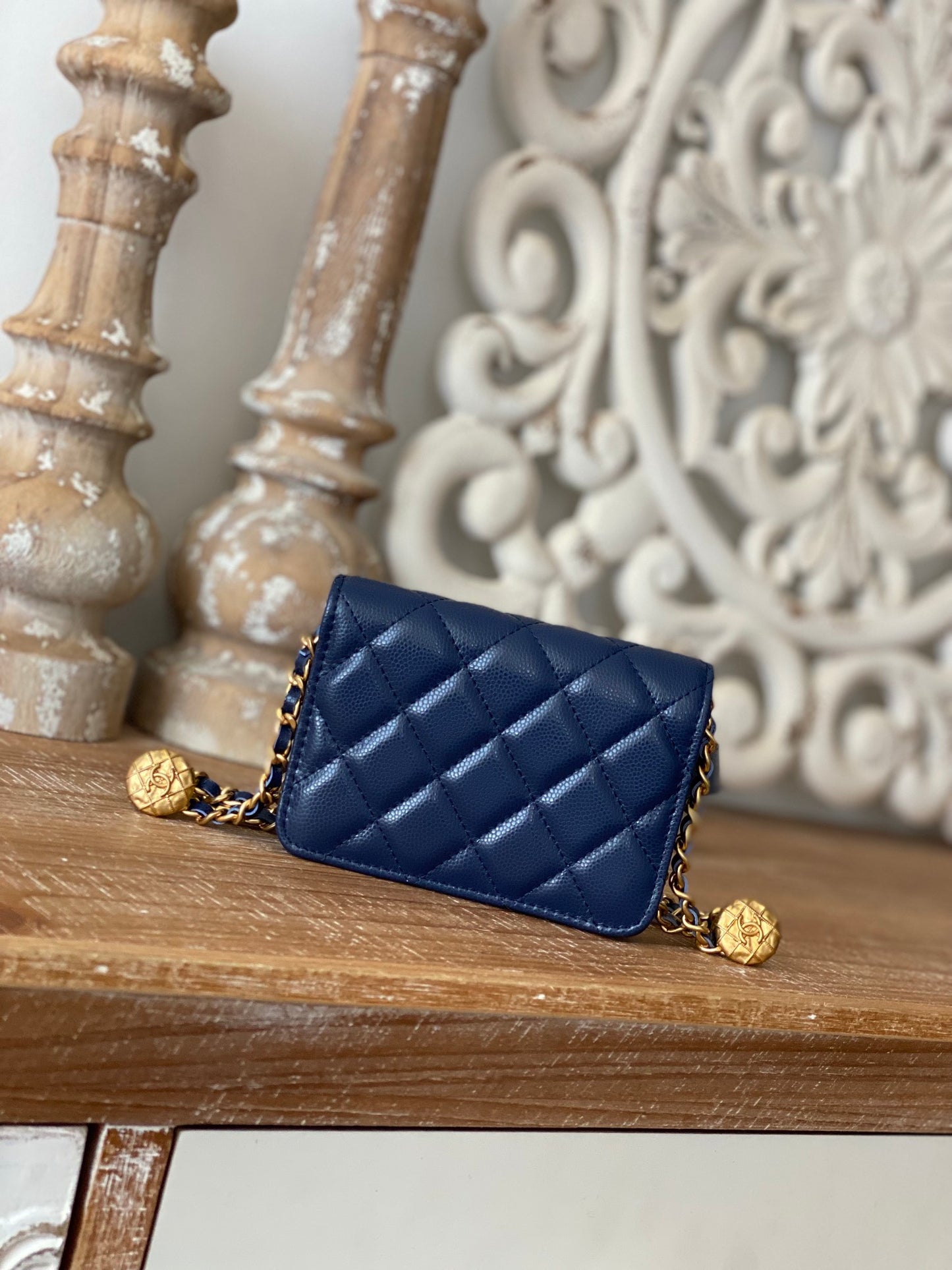 Chanel Clutch With Chain Blue For Women, Women&#8217;s Bags 4.8in/12.3cm